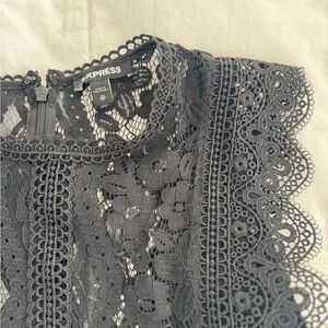 Express Charcoal Lace Blouse